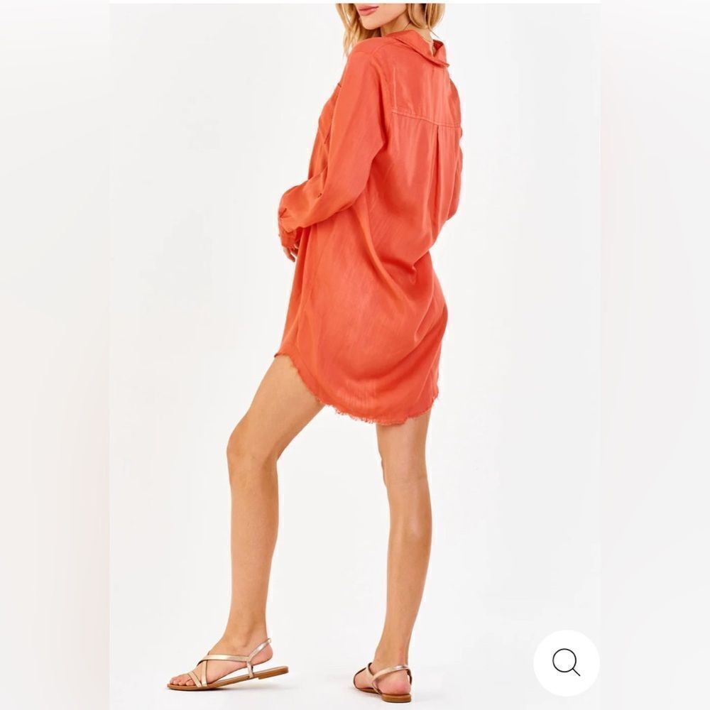 Dear John Avery Button Front Shirt Dress Paprika Small 100% Tencel
TDR5011T3PPR